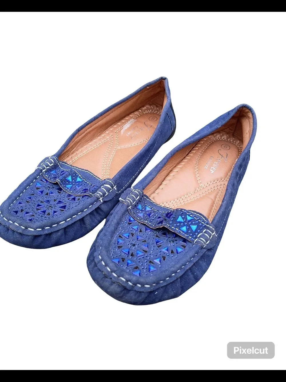 Blue Women's Casual Moccasin Flats